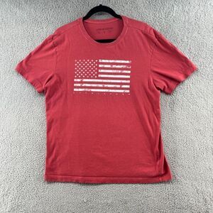 Life is Good Men's‎ Large  American Flag T-Shirt Red White
